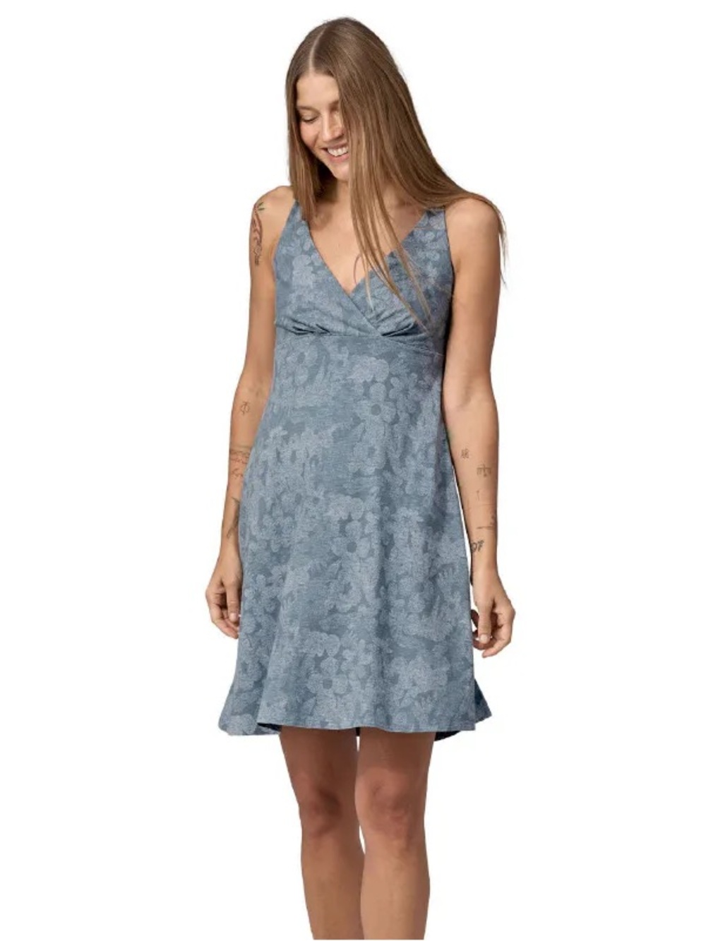 Patagonia Women's Blue Floral Cross Back Sundress